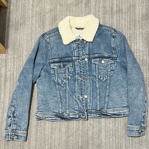 Hollister Cream Sherpa Lined Jacket